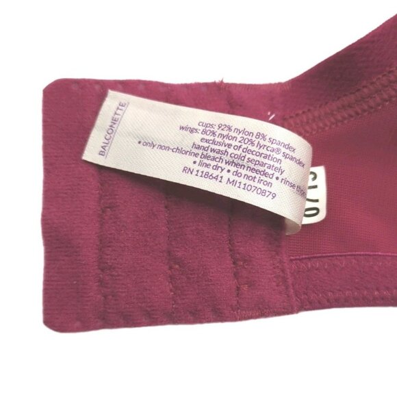 Lane Bryant Cacique Womens Bra Smooth Balconette U/W Size 40C Red  Burgandy - Picture 9 of 10